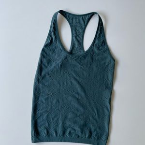 RACERBACK TEAL TANK TOP. SIZE SMALL.
